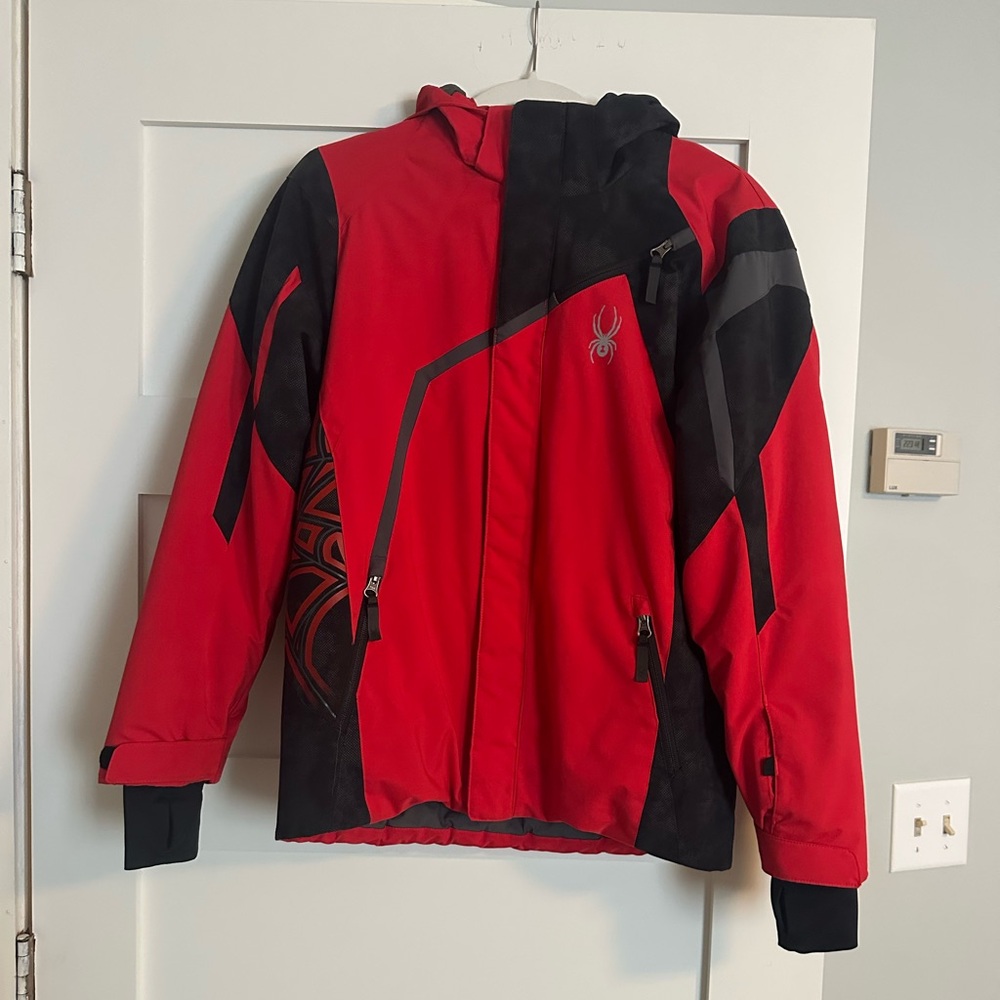 Spyder Boys youth  Bold Red and Black Ski Jacket